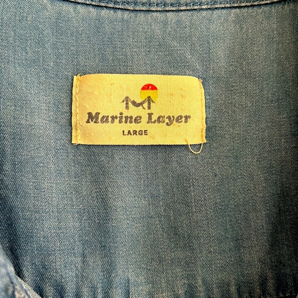 Marine Layer Chambray Long Shirt - Picture 2 of 7